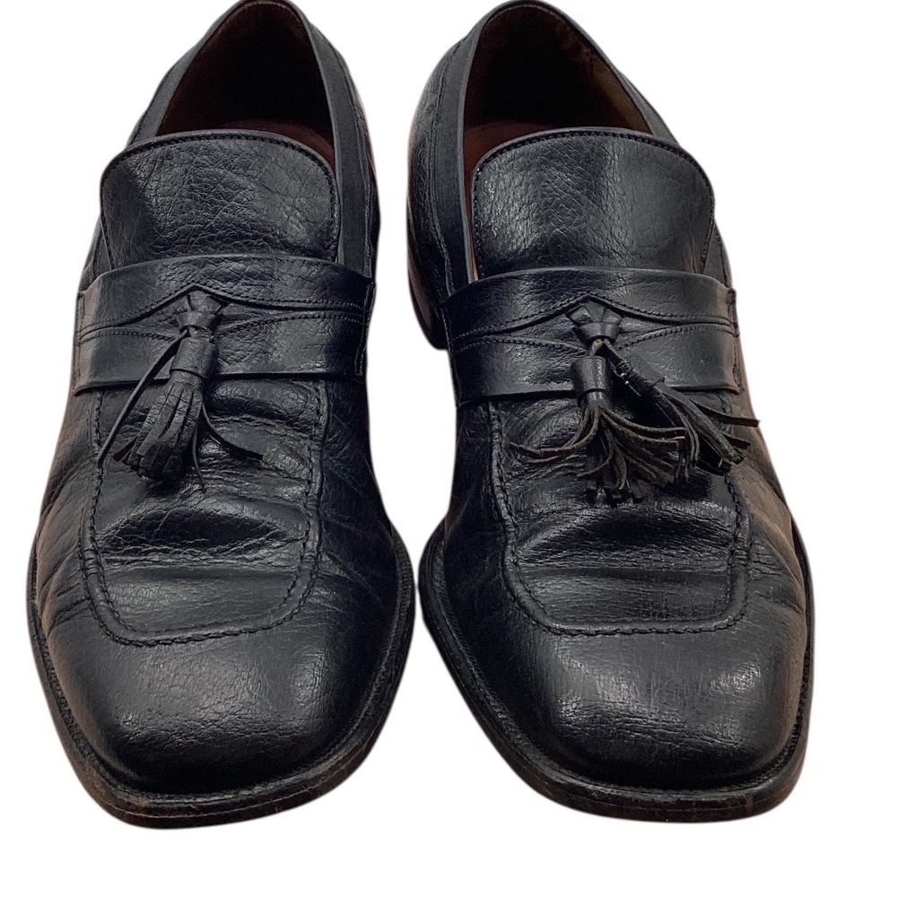 Allen Edmonds Ostendo Mens 10 B Black Leather Tassel Loafers Dress Shoes 8801‎